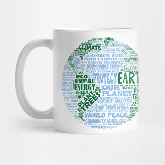 Save Earth - Protect Earth - Word Cloud by Jitterfly